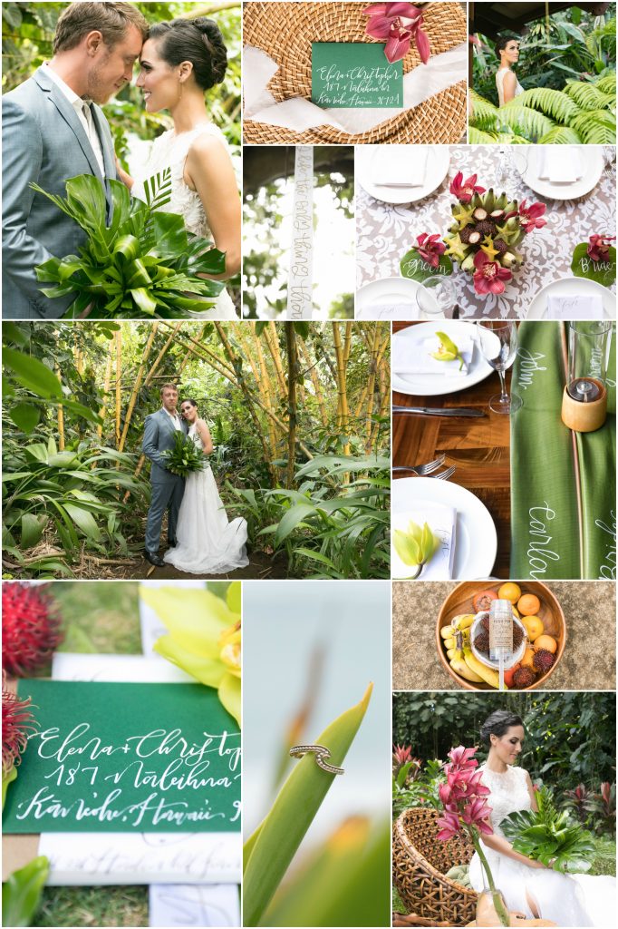 Haiku garden wedding destination photography collage