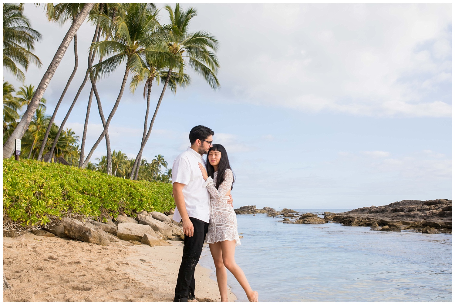 Ko'Olina Hawaii proposal sky and reef photography