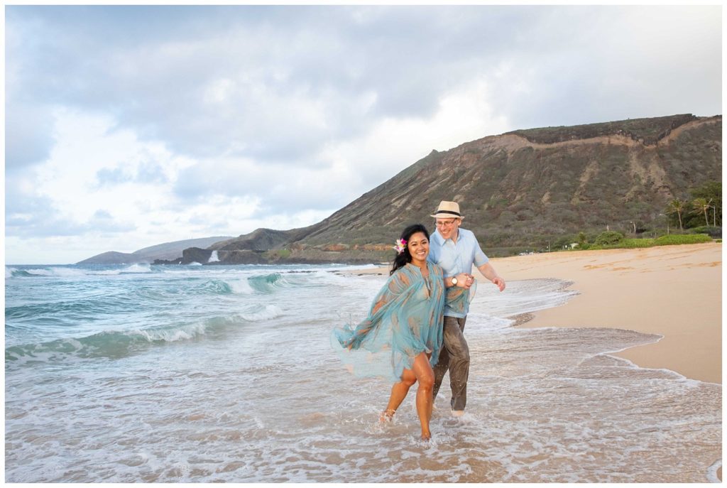 Sandy Beach Engagement Session sky and reef photography